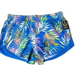 Women's XXL 20 Shorts Athletic Works Palm Leaf Print Running NWT Lined Wicking‎